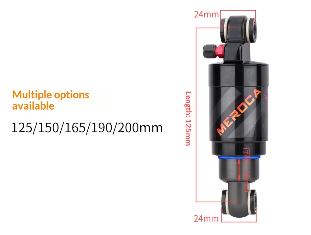 MEROCA HLT-H5 Air Rear Shock Absorber 125/150/165/190/200mm for MTB Folding Bike Scooter