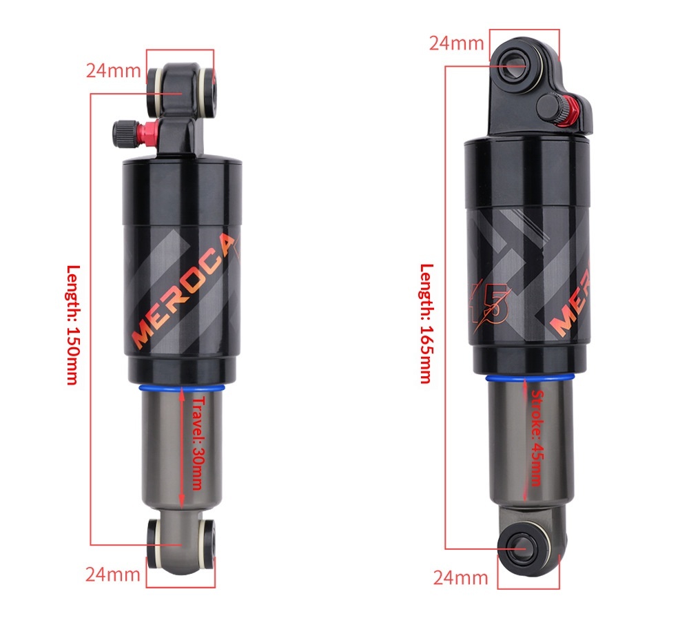 MEROCA HLT-H5 Air Rear Shock Absorber 125/150/165/190/200mm for MTB Folding Bike Scooter