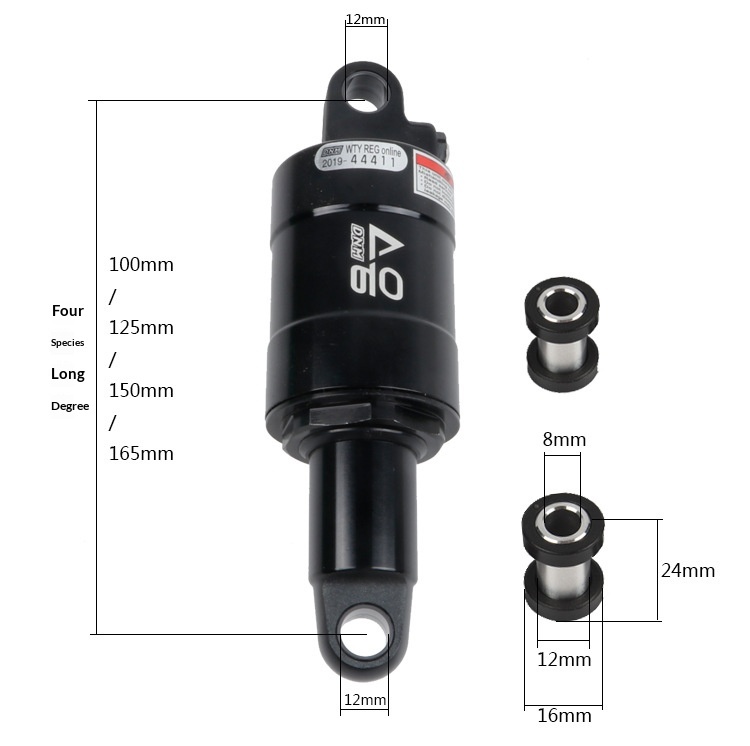DNM AO-6 Air Rear Shock Absorber 100/125/150/165mm for Folding Bike Scooter MTB