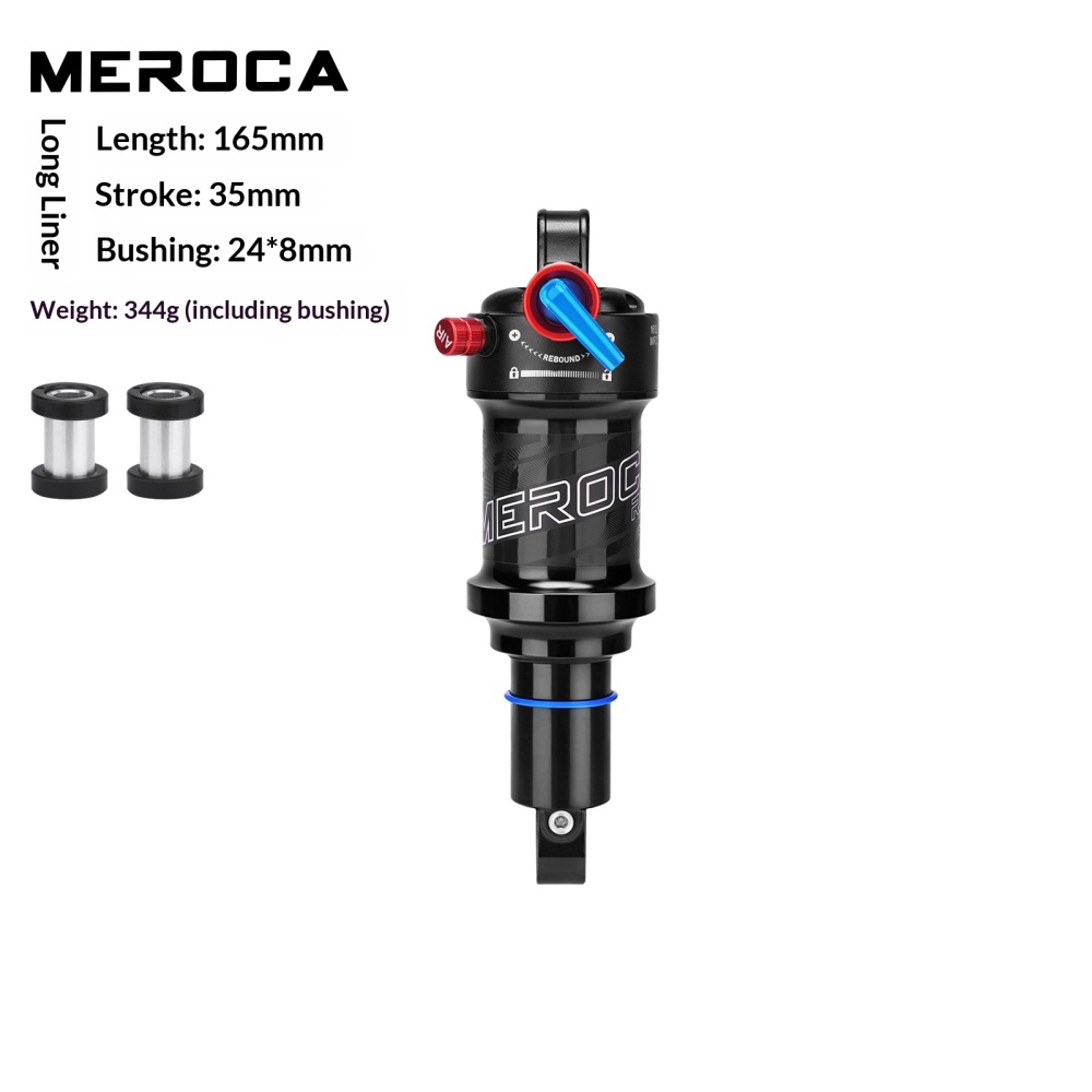 MEROCA RX-3 Air Rear Shock Absorber RX-3-AIR-SHOCK Lockout Rebound Adjustable 165/190/210mm for MTB Soft Tail Bike