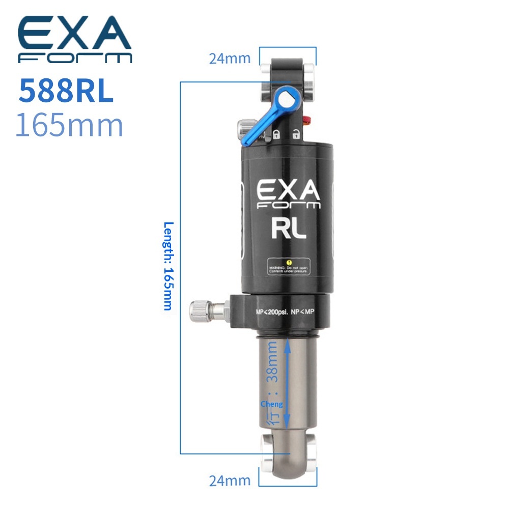 EXA Form Air Rear Shock Absorber EXA-AIR-SHOCK 588RL 582RL 562R 165/190mm for MTB Folding Bike