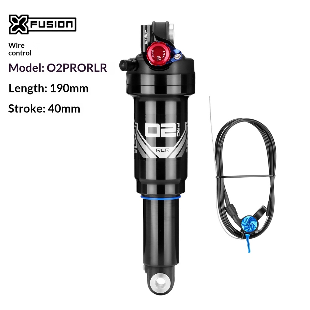 X-FUSION O2 PRO RLR Remote Air Rear Shock XF-O2PRO-RLR-190 190mm x 40mm Adjustable MTB Suspension Damper