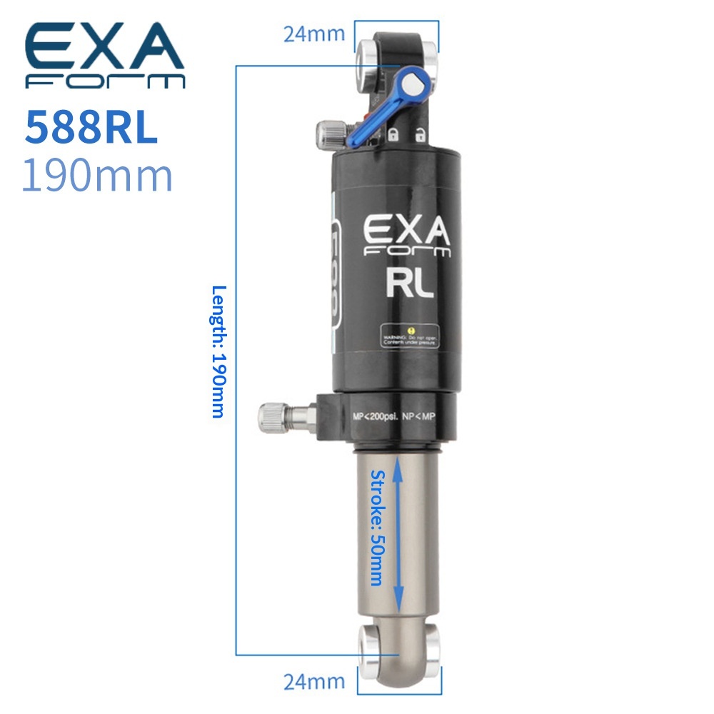 EXA Form Air Rear Shock Absorber EXA-AIR-SHOCK 588RL 582RL 562R 165/190mm for MTB Folding Bike