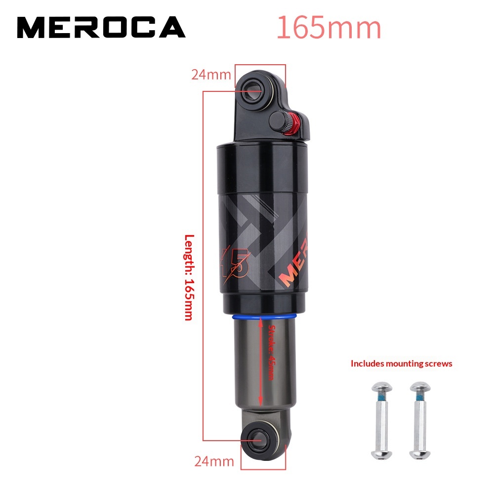 MEROCA HLT-H5 Air Rear Shock Absorber 125/150/165/190/200mm for MTB Folding Bike Scooter