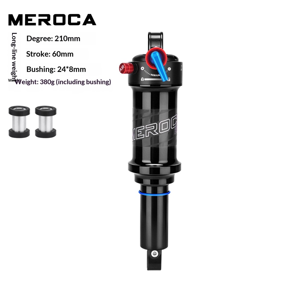 MEROCA RX-3 Air Rear Shock Absorber RX-3-AIR-SHOCK Lockout Rebound Adjustable 165/190/210mm for MTB Soft Tail Bike