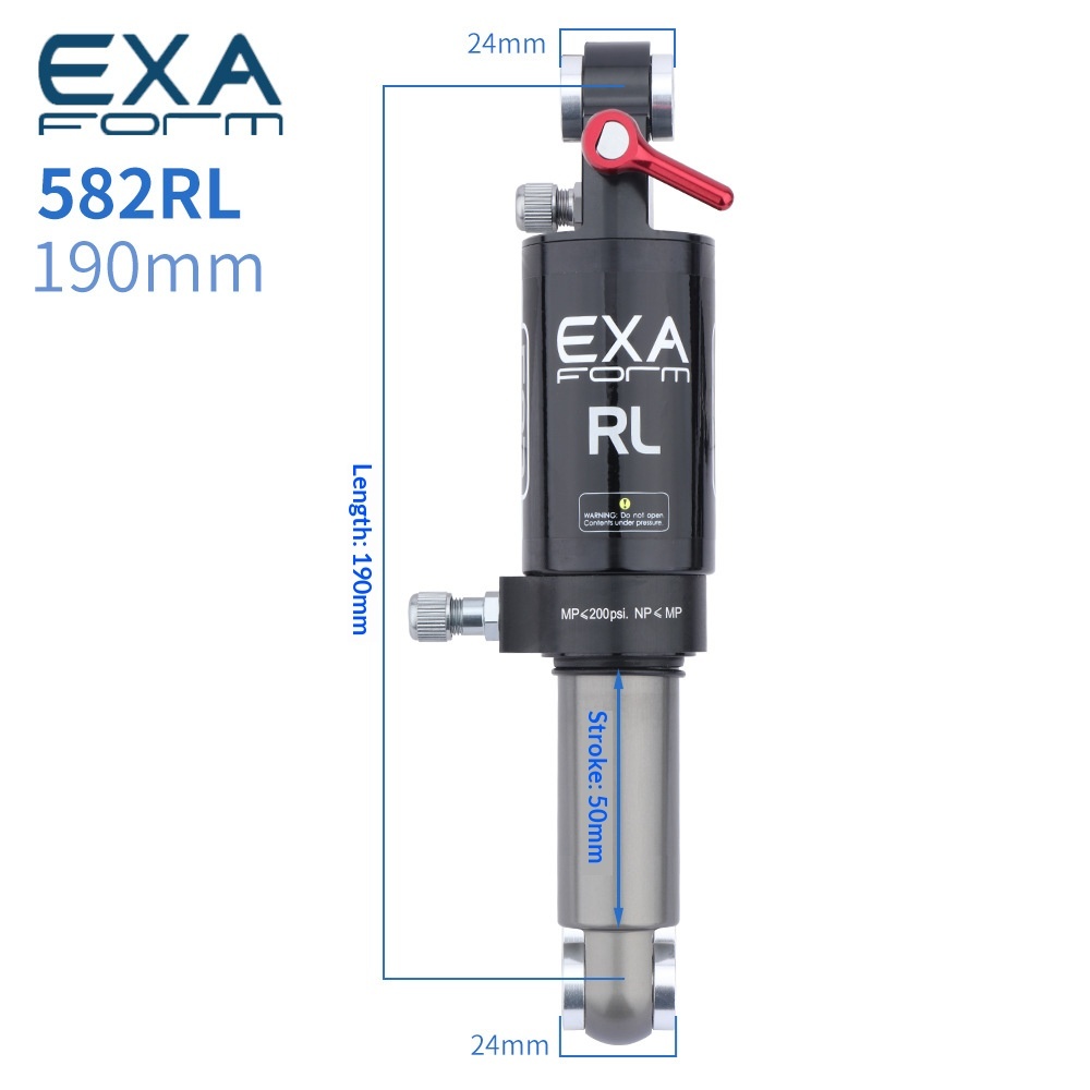 EXA Form Air Rear Shock Absorber EXA-AIR-SHOCK 588RL 582RL 562R 165/190mm for MTB Folding Bike