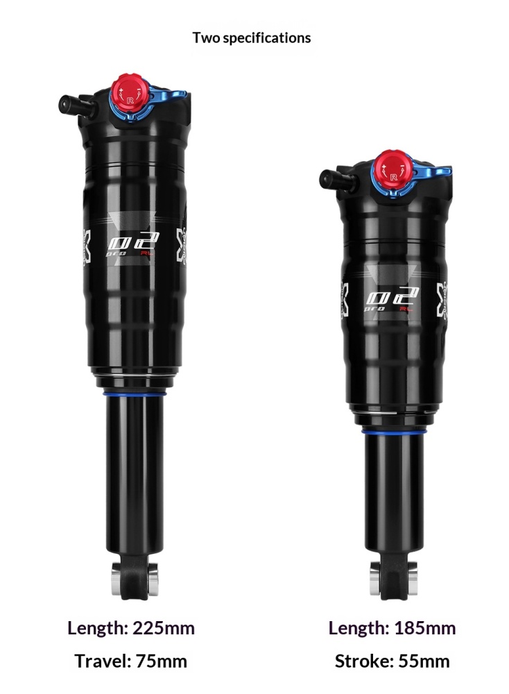 X-Fusion O2-PRO RL Trunnion Air Rear Shock O2-PRO-TRUNNION-185 Adjustable MTB Suspension 185/225mm