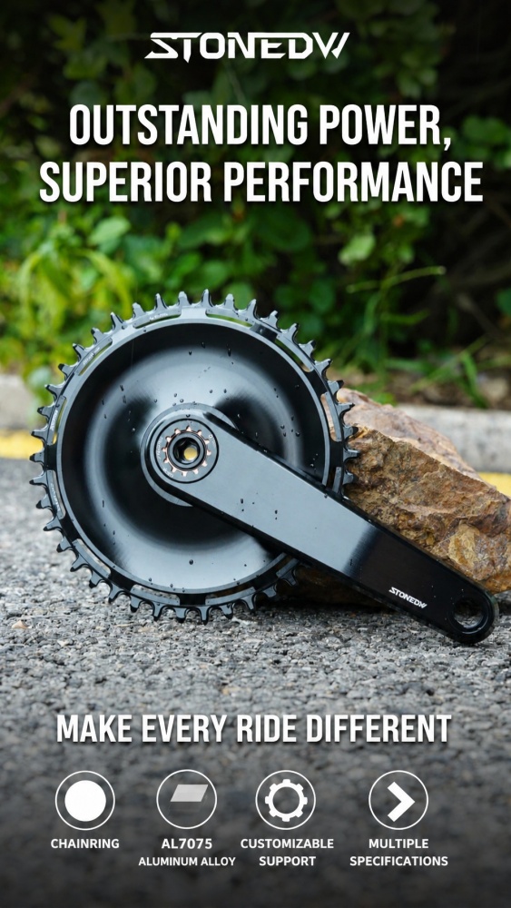 STONE Chainring Direct Mount 8 bolts 6.5mm offset Narrow Wide Single Chainring 36T-46T for SRAM DUB WIDE Road/Gravel Crankset AXS Flattop & Shimano KMC Chain