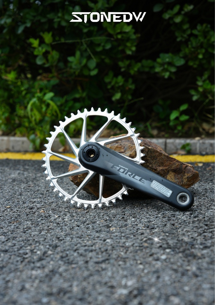 STONE Chainring Direct Mount 8 bolts 6.5mm offset Narrow Wide Single Chainring 36T-46T for SRAM DUB WIDE Road/Gravel Crankset AXS Flattop & Shimano KMC Chain