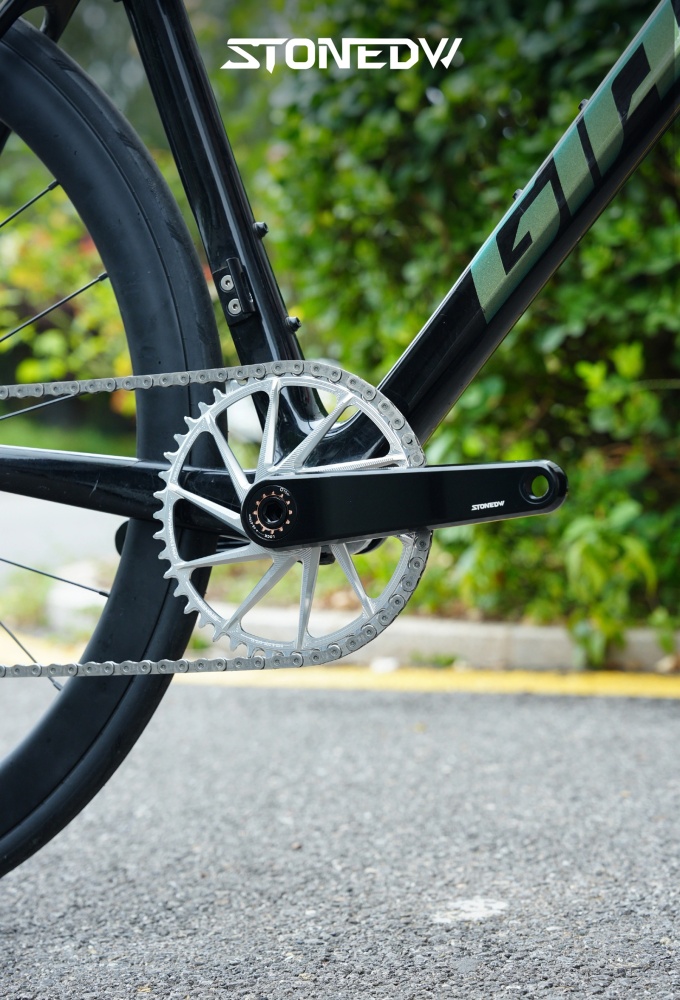 STONE Chainring Direct Mount 8 bolts 6.5mm offset Narrow Wide Single Chainring 36T-46T for SRAM DUB WIDE Road/Gravel Crankset AXS Flattop & Shimano KMC Chain