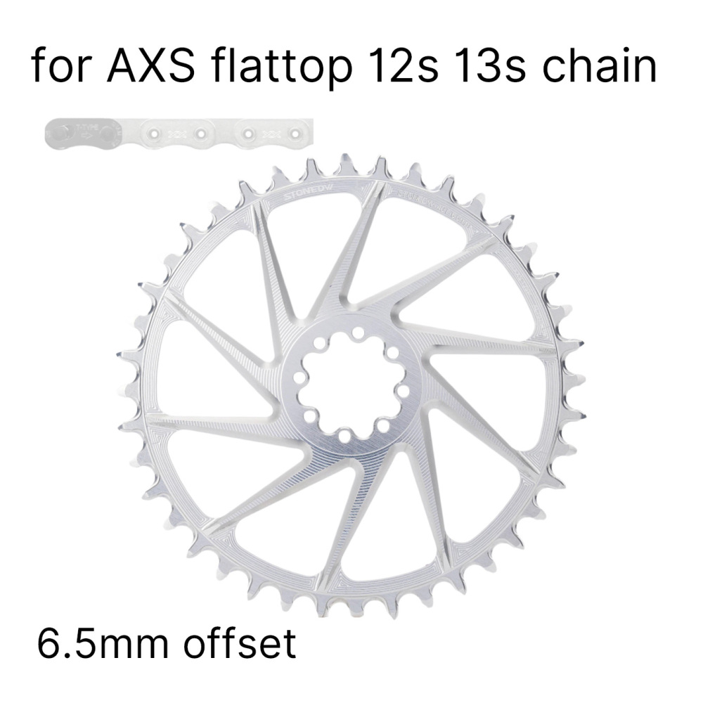 STONE Chainring AL7075 CNC Direct Mount Narrow Wide Single Chainring 36T-46T for SRAM DUB WIDE Road/Gravel Crankset AXS Flattop & Shimano KMC Chain