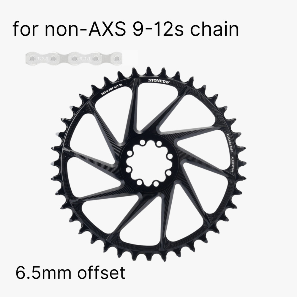 STONE Chainring AL7075 CNC Direct Mount Narrow Wide Single Chainring 36T-46T for SRAM DUB WIDE Road/Gravel Crankset AXS Flattop & Shimano KMC Chain