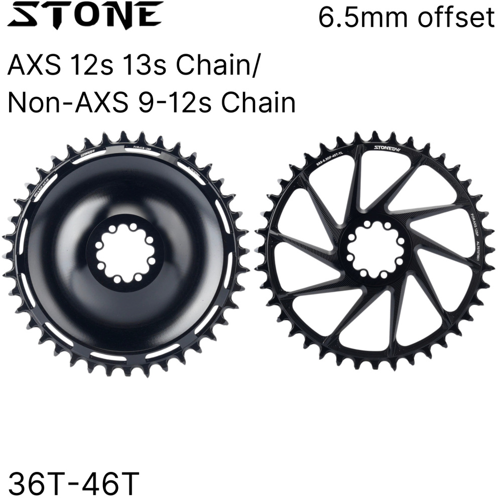 STONE Chainring AL7075 CNC Direct Mount Narrow Wide Single Chainring 36T-46T for SRAM DUB WIDE Road/Gravel Crankset AXS Flattop & Shimano KMC Chain