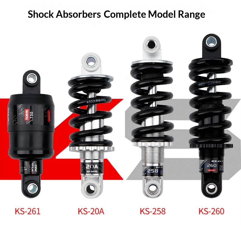 Kindshock KS Shock Absorber KS Rear shock absorber Coil Spring Rear Suspension for Folding Bike E-Bike Scooter MTB Soft Tail Frame