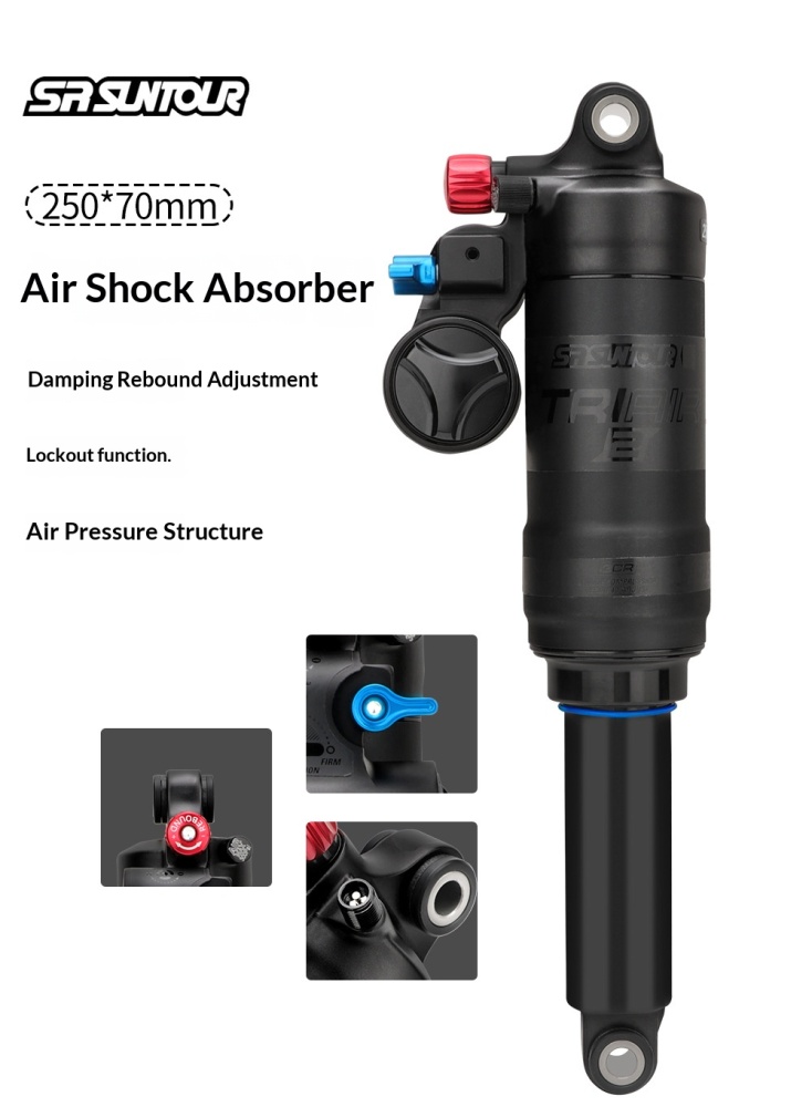SR SUNTOUR TRIAIR 2 Air Rear Shock 250x70mm MTB DH Suspension Damper, Item No. Suntour-250MM-Air-Shock