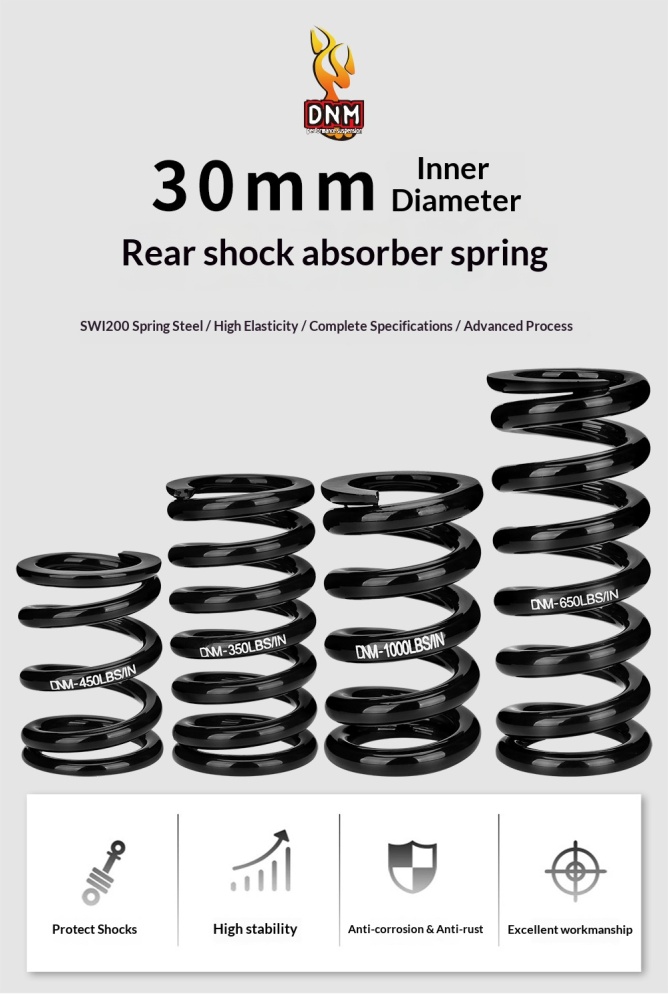 DNM-DV-SPRING 30mm ID Rear Shock Coil Spring for DNM DV22AR / KS 291R / 260, 350-1000 lbs/in