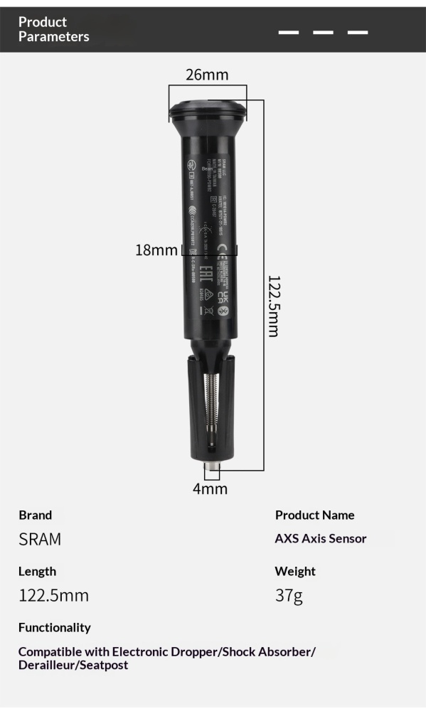 SRAM AXS Sensor AXS PEZ902PX Pedal Axle Sensor for XX1 Crank Electronic Fork Shock Dropper Derailleur
