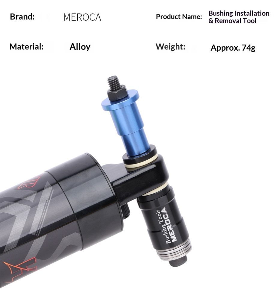 MEROCA Rear Shock Bushing Removal Installation Tool, Aluminum Alloy MTB DU Bushing Press Tool, Item No. Bushing-Removal-Tool