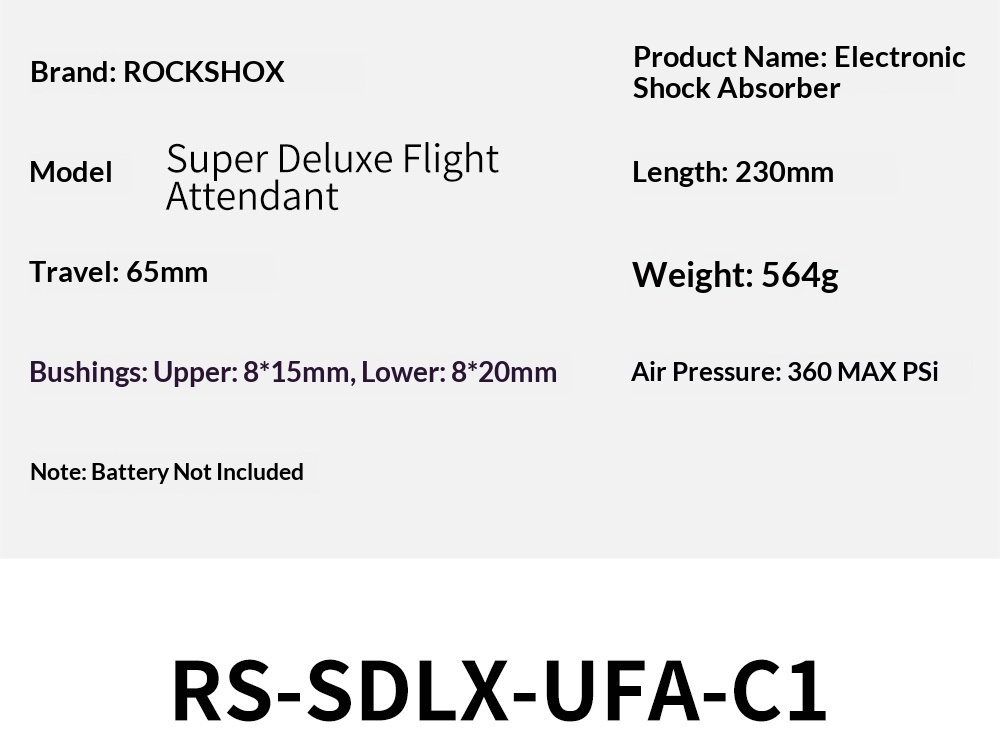 ROCKSHOX-electronic rear shock 230x65mm Super Deluxe Flight Attendant AXS Electronic Air Rear Shock for MTB Soft Tail Bike