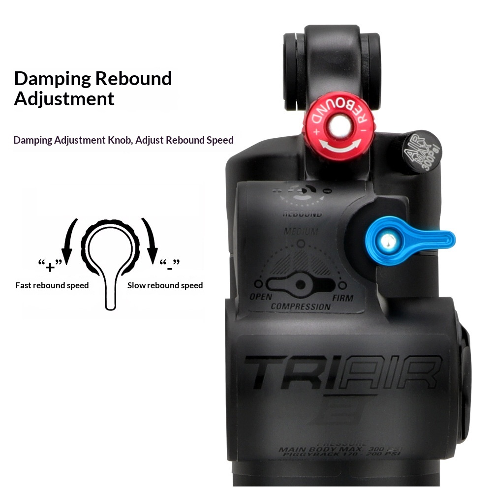 SR SUNTOUR TRIAIR 2 Air Rear Shock 250x70mm MTB DH Suspension Damper, Item No. Suntour-250MM-Air-Shock