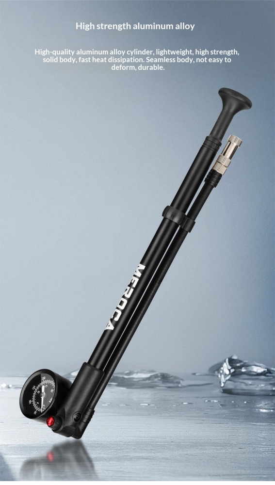 MEROCA-300PSI-PUMP Portable High Pressure Shock Pump for Bicycle Suspension Fork, Rear Shock & Tires