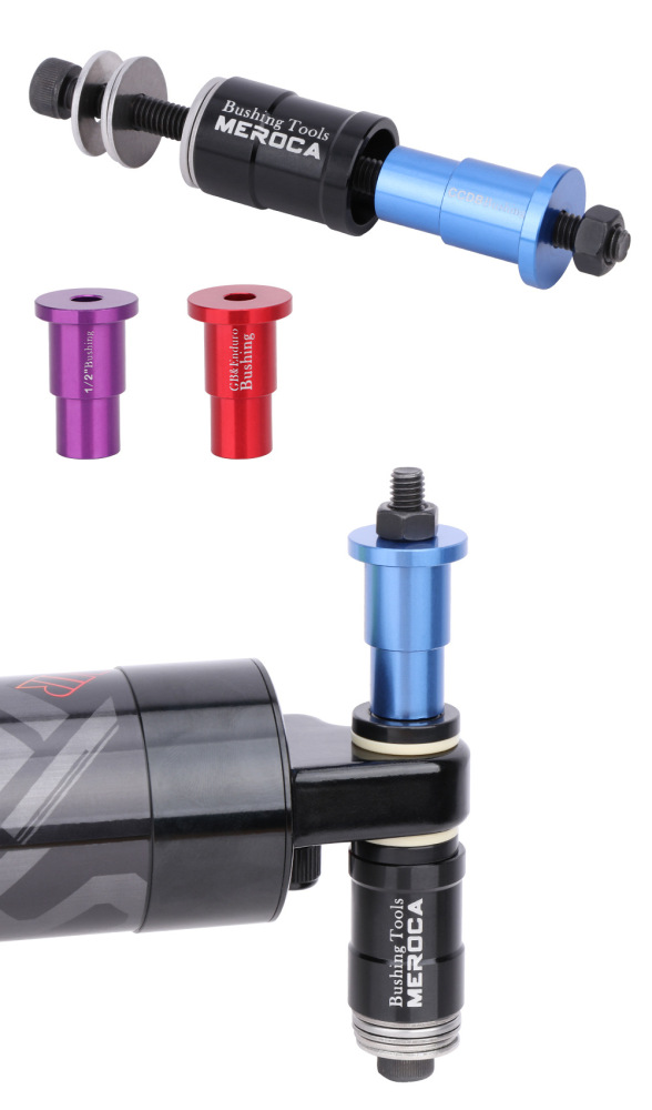 MEROCA Rear Shock Bushing Removal Installation Tool, Aluminum Alloy MTB DU Bushing Press Tool, Item No. Bushing-Removal-Tool