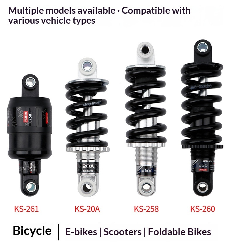 Kindshock KS Shock Absorber KS Rear shock absorber Coil Spring Rear Suspension for Folding Bike E-Bike Scooter MTB Soft Tail Frame