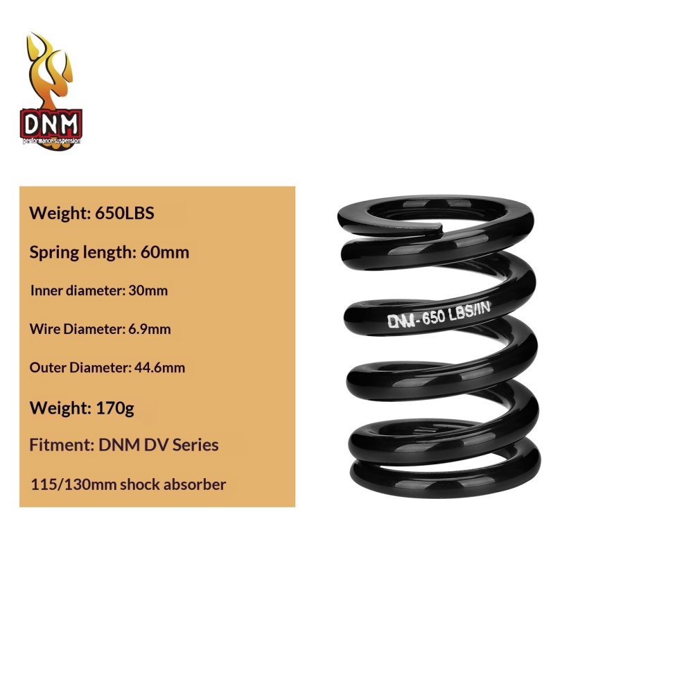 DNM-DV-SPRING 30mm ID Rear Shock Coil Spring for DNM DV22AR / KS 291R / 260, 350-1000 lbs/in