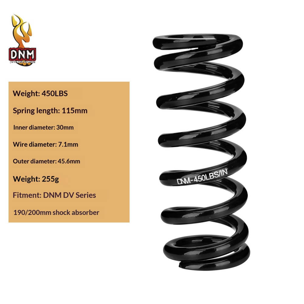 DNM-DV-SPRING 30mm ID Rear Shock Coil Spring for DNM DV22AR / KS 291R / 260, 350-1000 lbs/in
