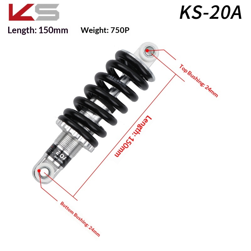 Kindshock KS Shock Absorber KS Rear shock absorber Coil Spring Rear Suspension for Folding Bike E-Bike Scooter MTB Soft Tail Frame
