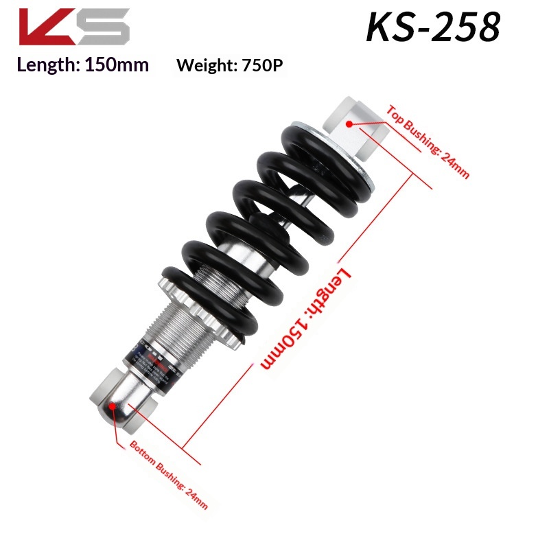 Kindshock KS Shock Absorber KS Rear shock absorber Coil Spring Rear Suspension for Folding Bike E-Bike Scooter MTB Soft Tail Frame