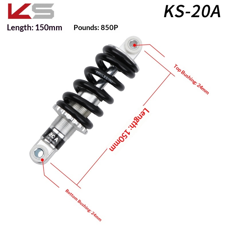 Kindshock KS Shock Absorber KS Rear shock absorber Coil Spring Rear Suspension for Folding Bike E-Bike Scooter MTB Soft Tail Frame