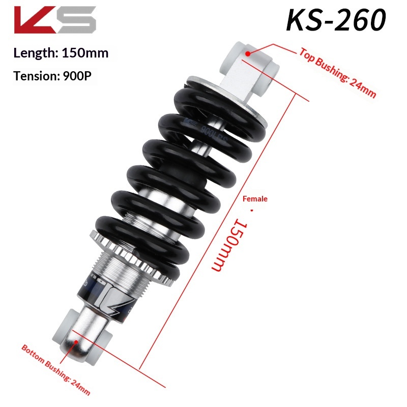 Kindshock KS Shock Absorber KS Rear shock absorber Coil Spring Rear Suspension for Folding Bike E-Bike Scooter MTB Soft Tail Frame
