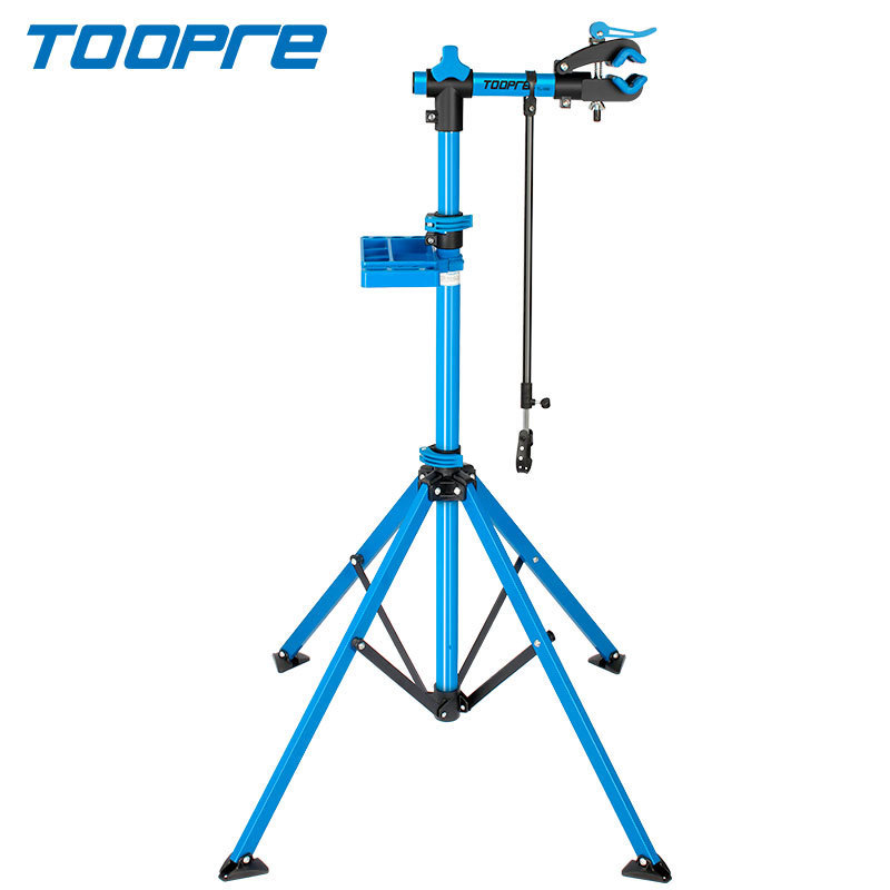 TOOPRE TL-06E Professional Foldable Bike Repair Stand – Heavy-Duty Carbon Steel Mechanic Work Stand with 360° Rotating Clamp, Integrated Tool Tray & Adjustable Height for MTB, Road, & Fixed Gear Bikes