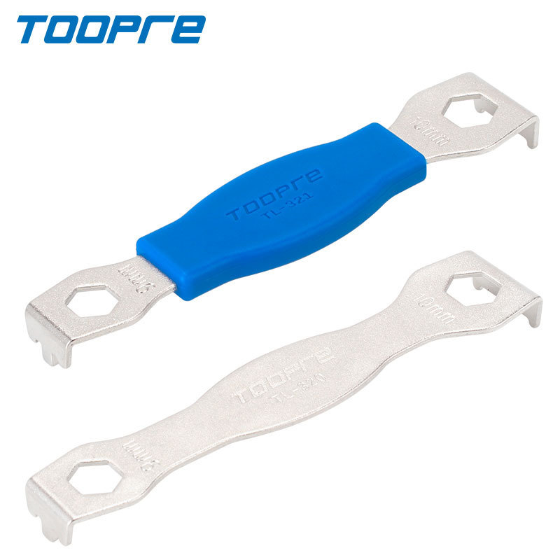 TOOPRE Professional Crankset Bolt Tool – Dual-Ended Chainring Nut Wrench for MTB & Road Bike Drivetrain Maintenance, Hardened 45# Steel, Ergonomic Anti-Slip Grip