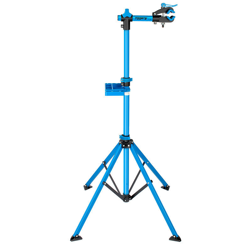 TOOPRE TL-06E Professional Foldable Bike Repair Stand – Heavy-Duty Carbon Steel Mechanic Work Stand with 360° Rotating Clamp, Integrated Tool Tray & Adjustable Height for MTB, Road, & Fixed Gear Bikes