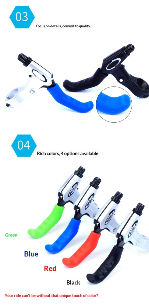 RISK RA140 Silicone Brake Lever Cover Anti-Slip Protector Sleeve for MTB, BMX, Fixed Gear Bike, 1 Pair