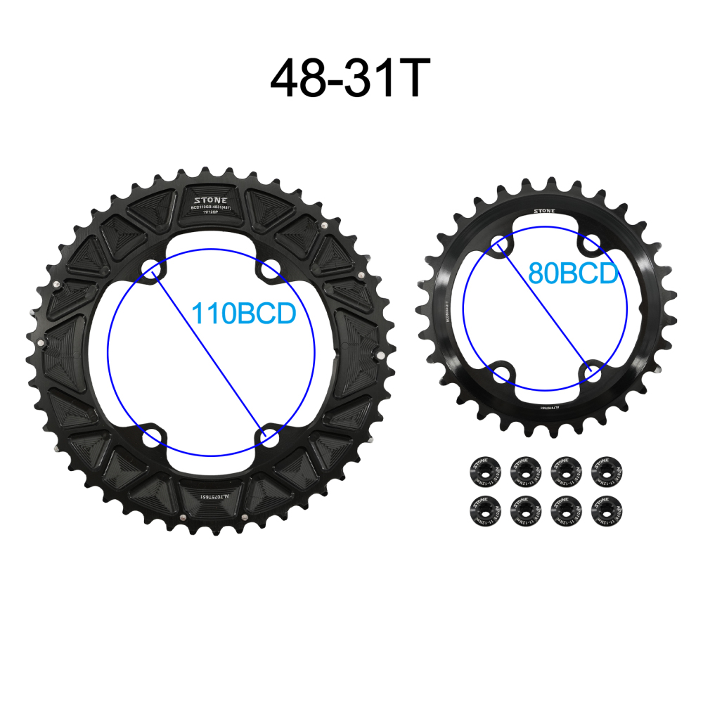 STONE double chainring for shimano GRX 110bcd RX600 RX810 RX820 gravel bike chainring 46T 30T 48T 50T 33T