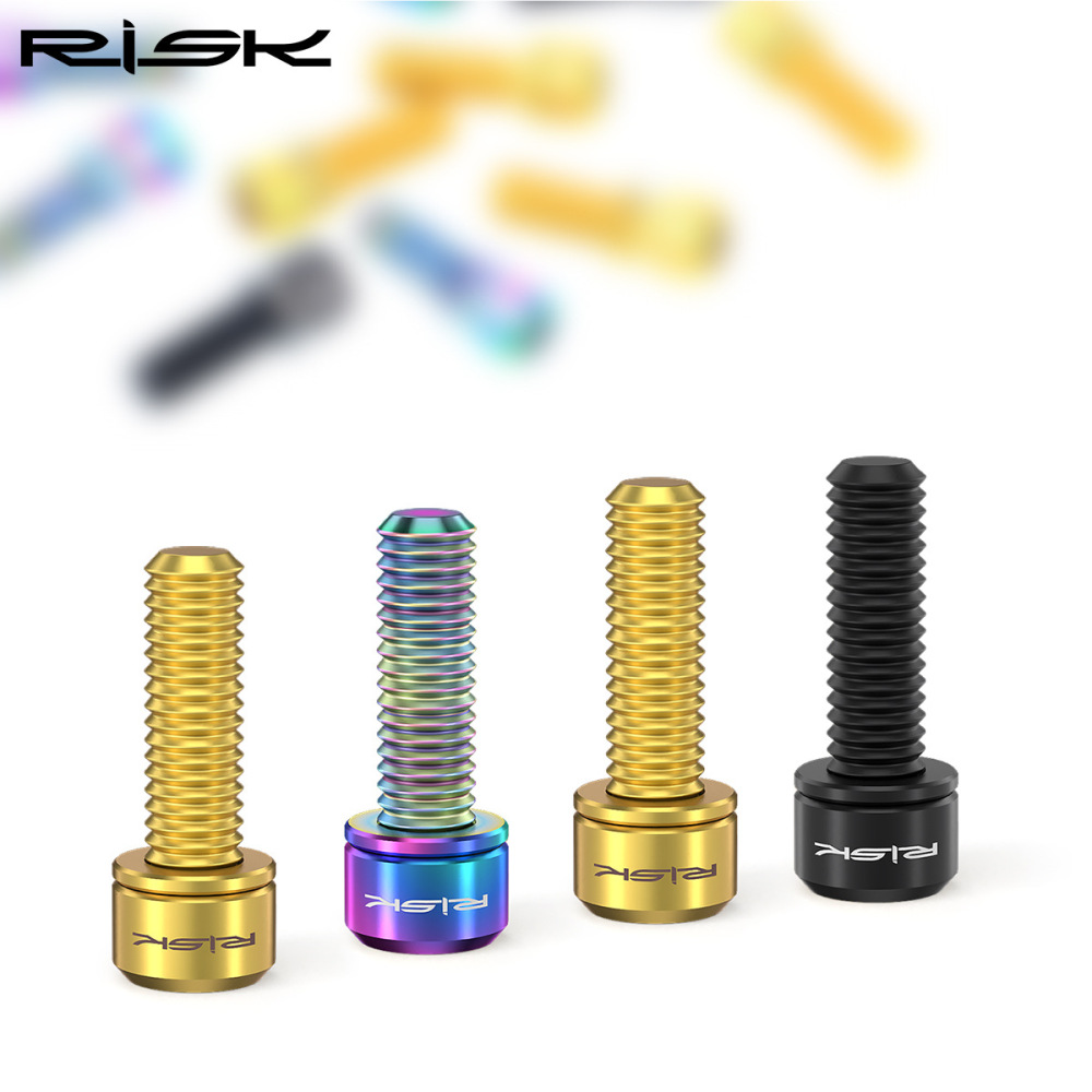 RISK Mountain Bike M6x18/20 Brake Caliper Colorful Titanium Alloy Washer Screws
