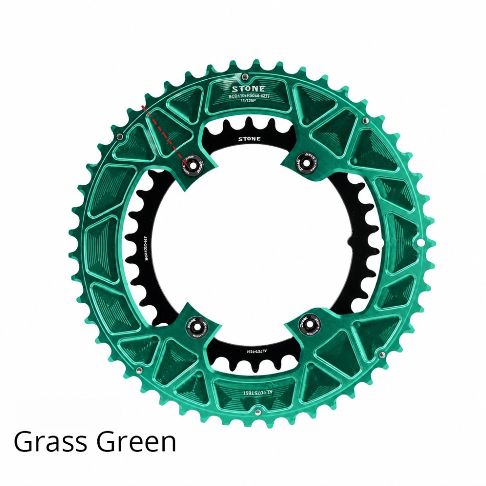 Stone 110bcd Round Double Chainring for Shimano 105 R7100 UT R8100 DA R9200 Di2 Road Bike 58 56 55 54 52 53 52 50 48 46 42 40 39 36 34 32T