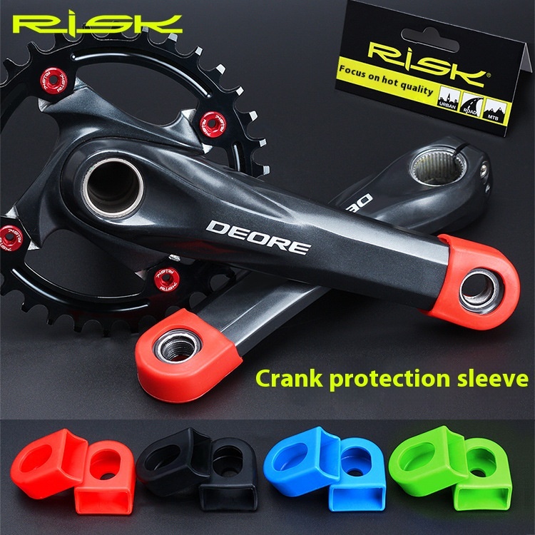 RISK Chainring Crank Protector Mountain/Road Bike Pedal Axle Silicone Protective Cover Anti-scratch Waterproof