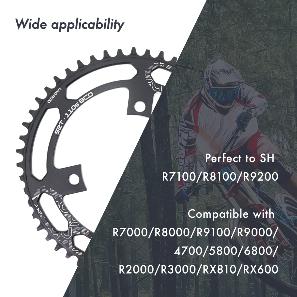 Deckas 110BCD Narrow Wide Road Bike Chainring 1x 9/10/11/12 Speed for Shimano R7100 R8100 R9200 R7000 R8000 GRX RX810 RX600