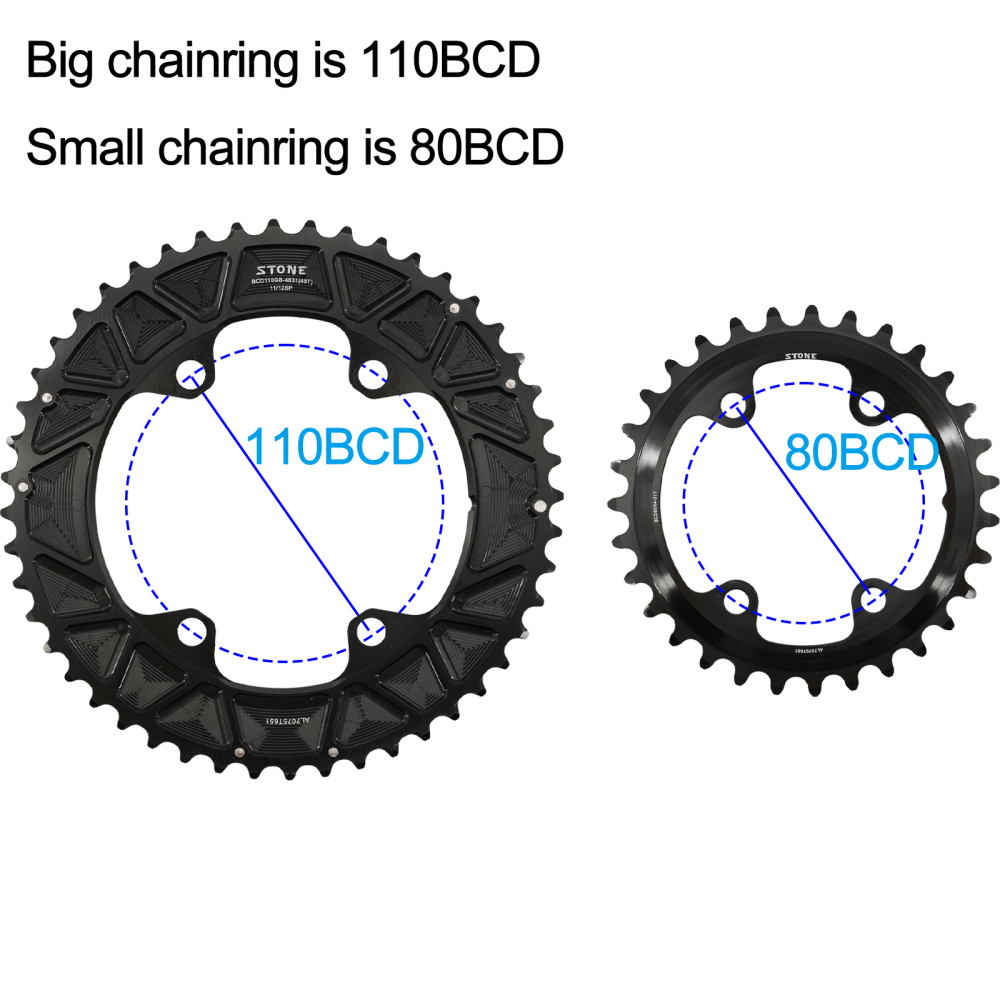 STONE double chainring for shimano GRX 110bcd RX600 RX810 RX820 gravel bike chainring 46T 30T 48T 50T 33T