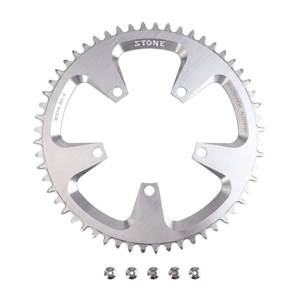 STONE Round Chainring 110 BCD for SRAM Force Red Rival S350 S900 5-Arm Narrow Wide 1x Road Gravel CX Bike Chainring 32T-70T Hollow AERO