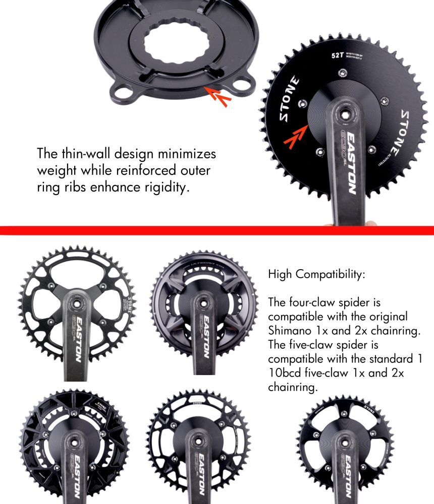 Stone Chainring Adapter Spider for EASTON EC90SL To 110BCD 4 5 Bolts for ELILEE XXE GP3 EC90 4700 5800 6800 R7000 R8000 R9100 R7100 R8100 R9200