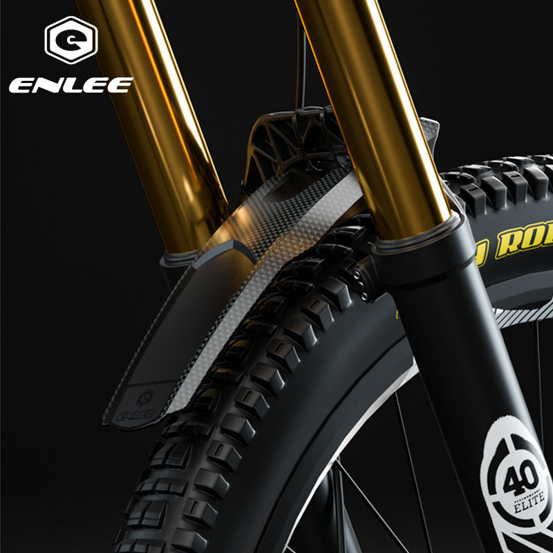 ENLEE Bicycle Hard Shell Mudguard Universal Carbon Fiber Pattern Rain Guard for Mountain Bikes