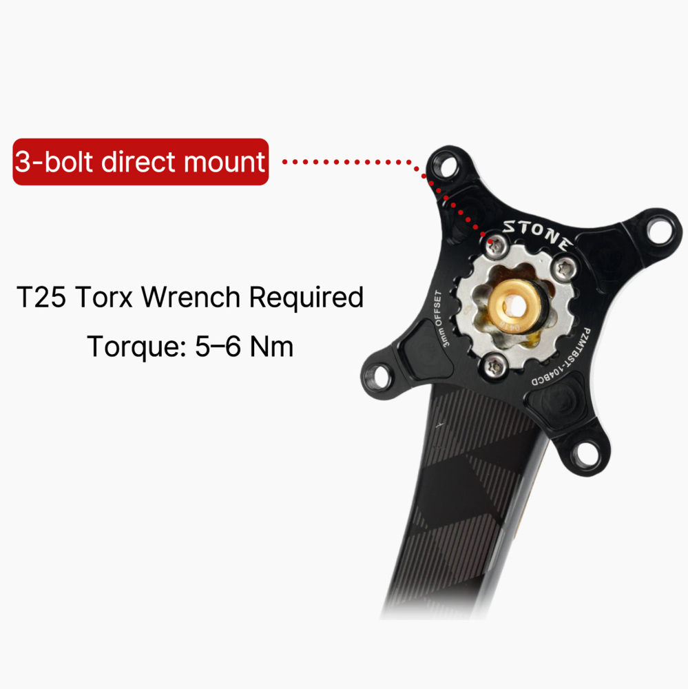 STONE Bike Chainring Spider Adapter 104BCD 3-bolt Direct Mount 0mm 3mm 5mm Offset for SRAM DUB GXP BB30 BOOST 148mm X9 XX1 X0 X01 1x Speed