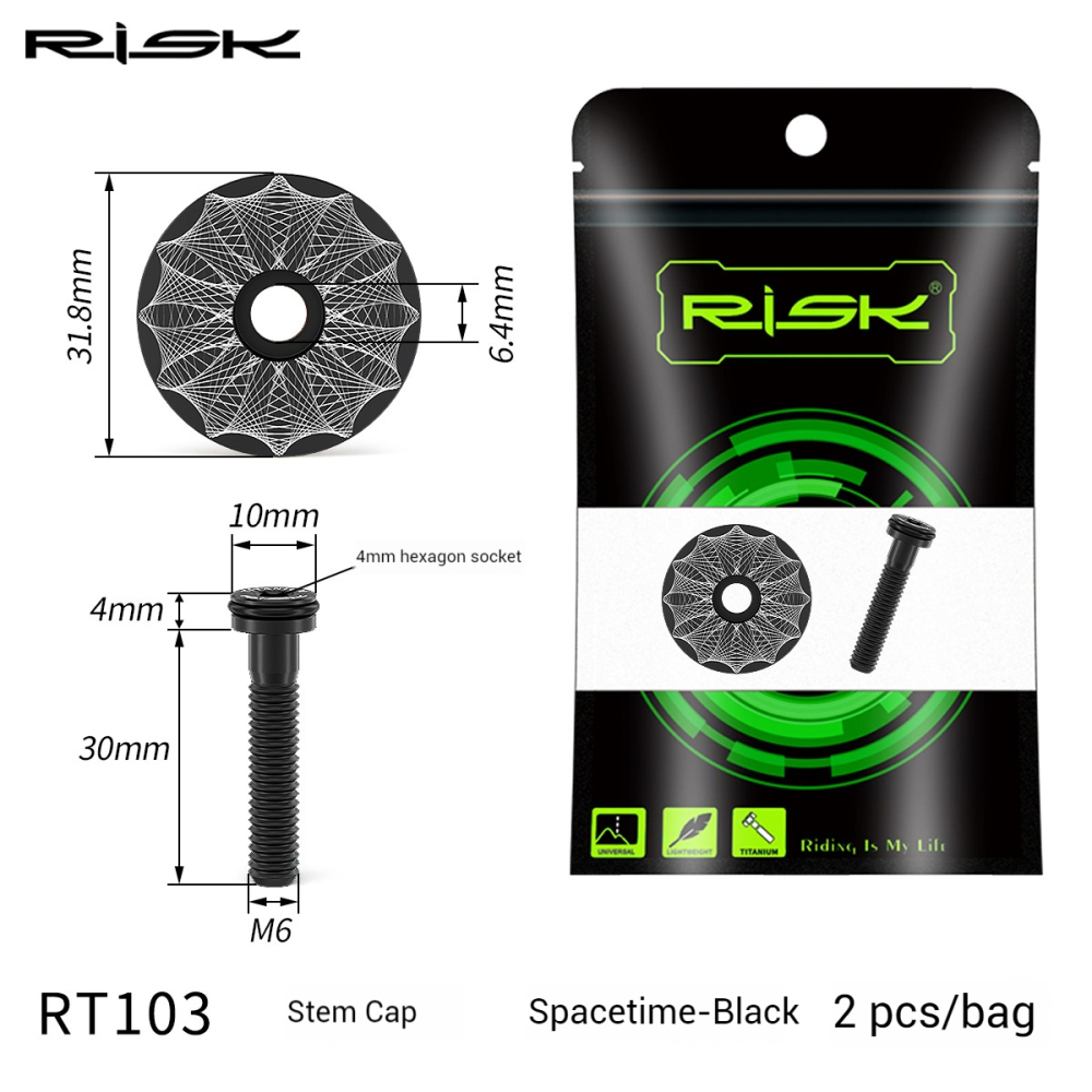 RISK Titanium Alloy Headset Cap for Mountain and Road Bikes 28.6mm Fork