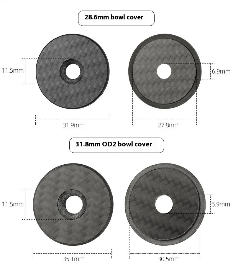 DJC Bike headset cap OD2 31.8mm  28.6mm 1.125 inch Titanium bolts carbon fiber matt  for Giant road bike use