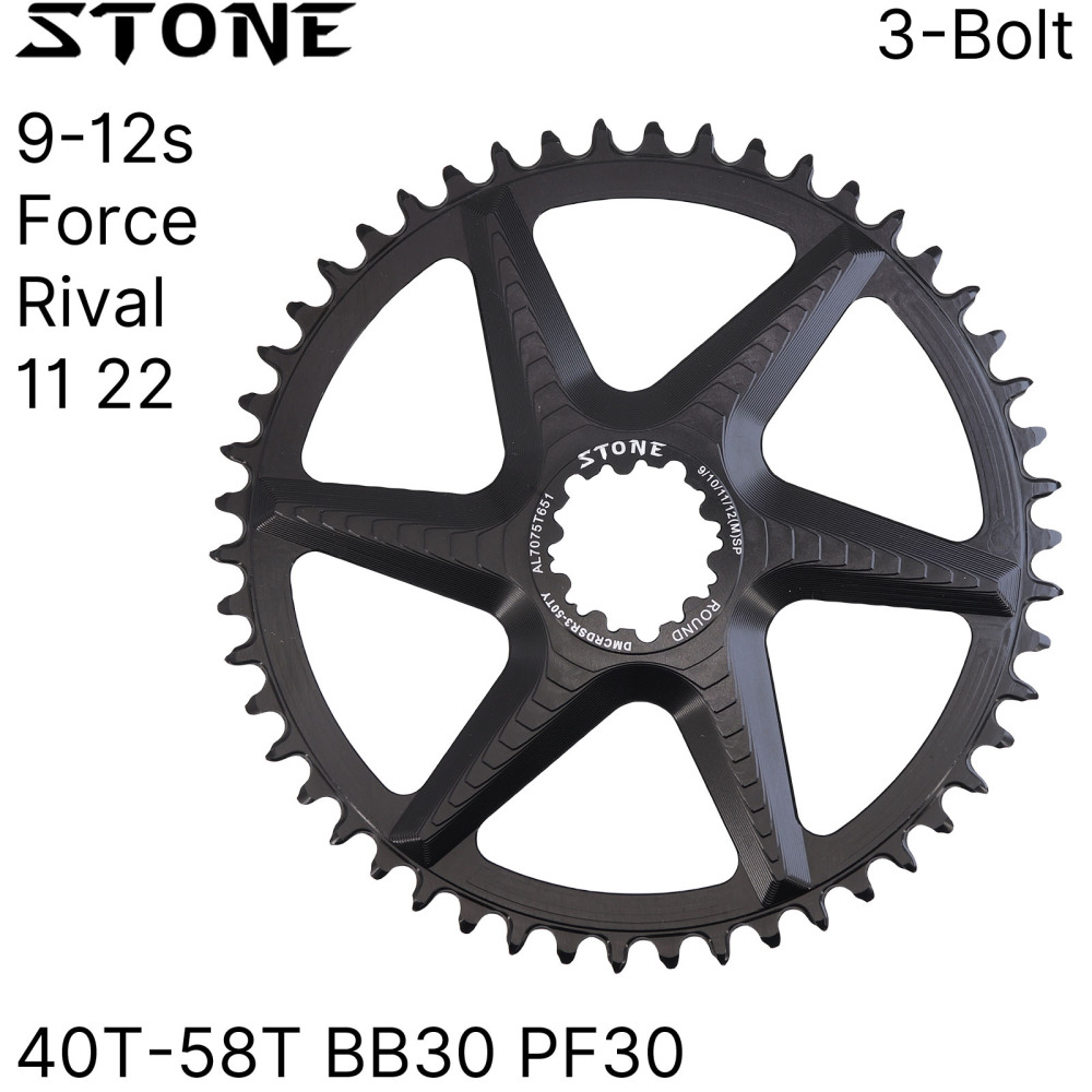 Stone Chainring for Gravel Rival 11 22 Force 11 22 Direct Mount DM Chainring Hollow Tooth Plate for Sram Road Bike 40 50 54 56t 3 pins bolts gxp